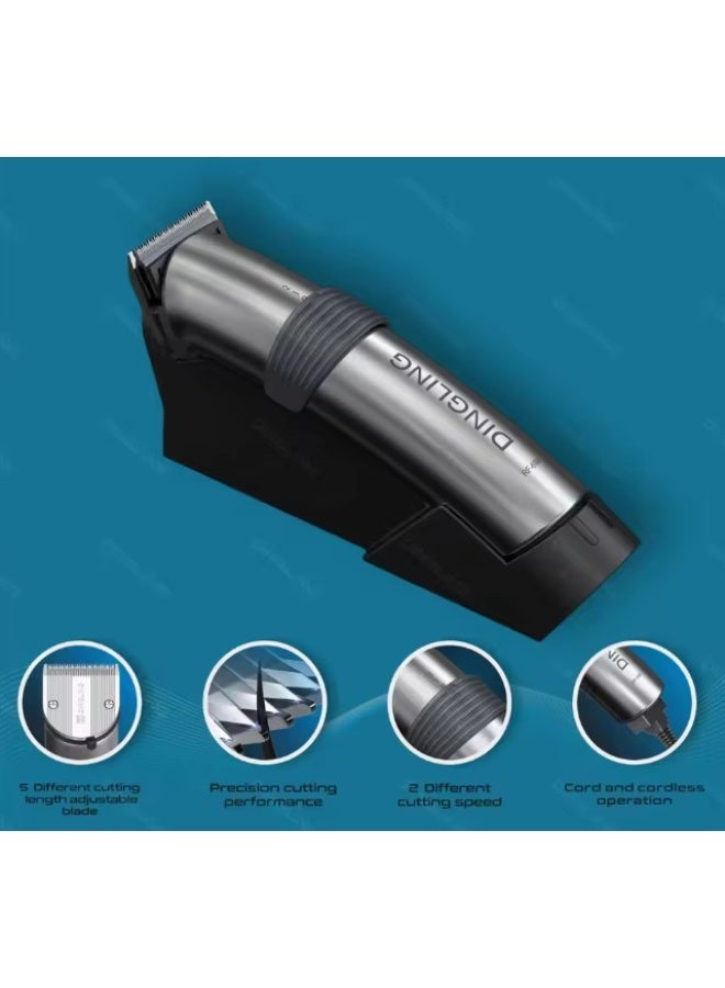 دينجلينج DingLing RF-699 مقص الشعر المهنية قابلة للشحن شفرة الكربون الصلب الشعر المتقلب للرجال 4 ساعات تهمة الوقت 220 فولت 50 هرتز - Image 3